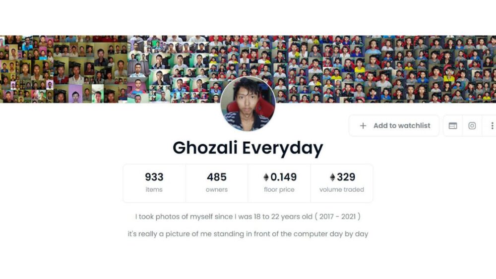 Ghozali's OpenSea profile. Source: OpenSea.